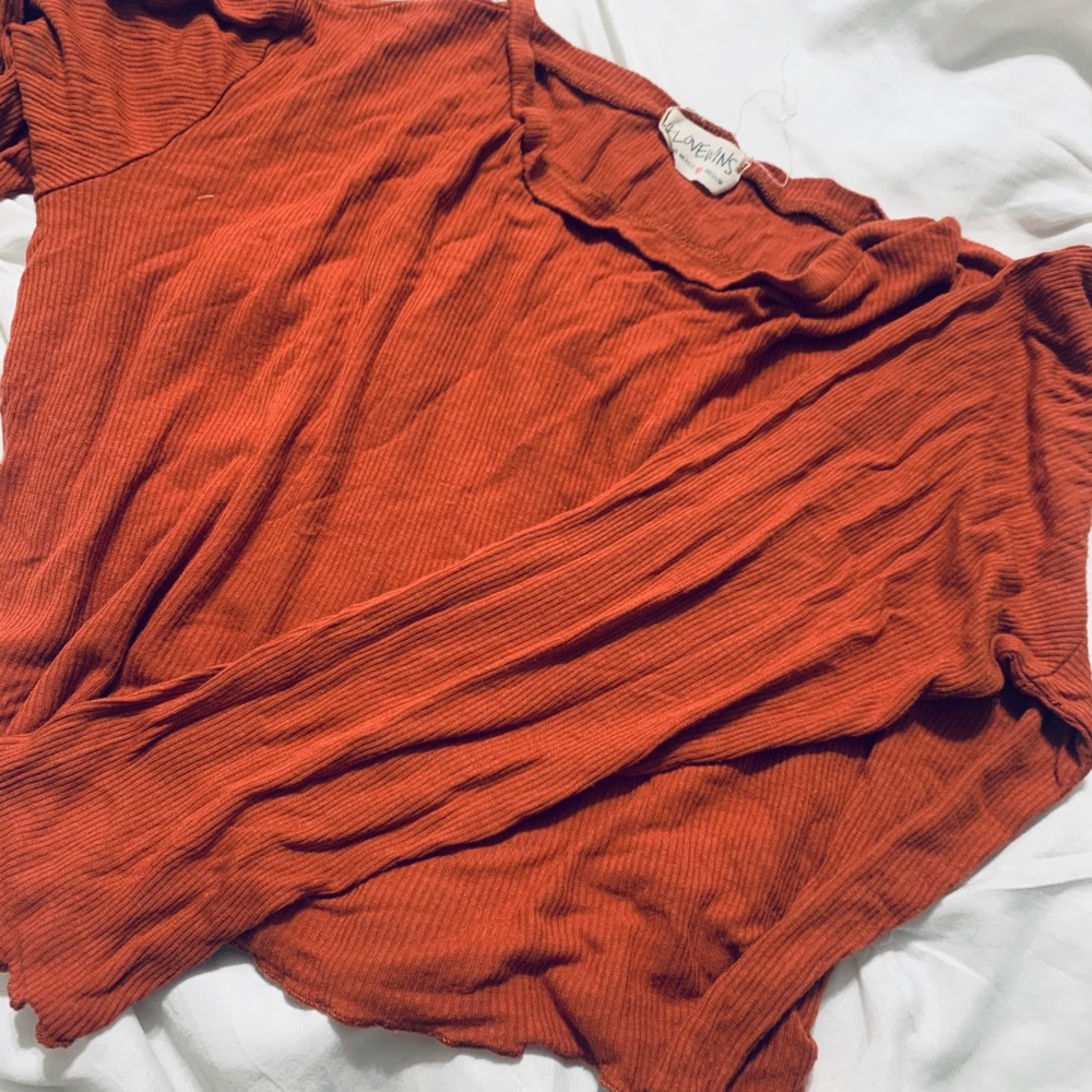 Tan loose crop top